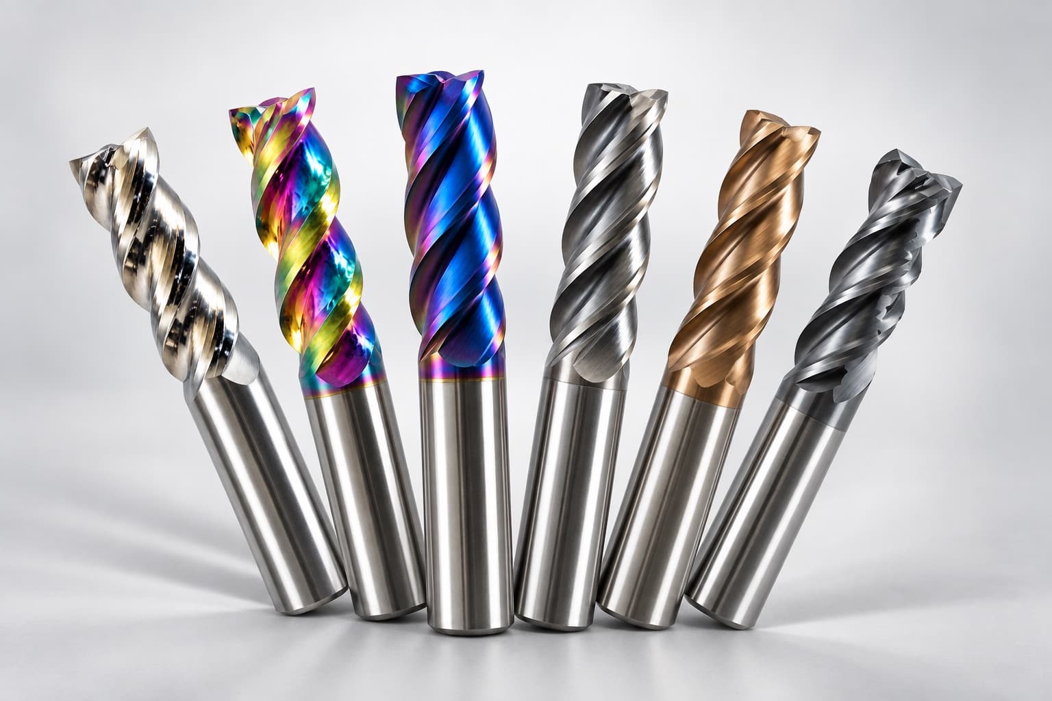 ALPINE Tools karbür parmak freze serileri — kaplamasız, TiSiN, Nano Blue ve daha fazlası